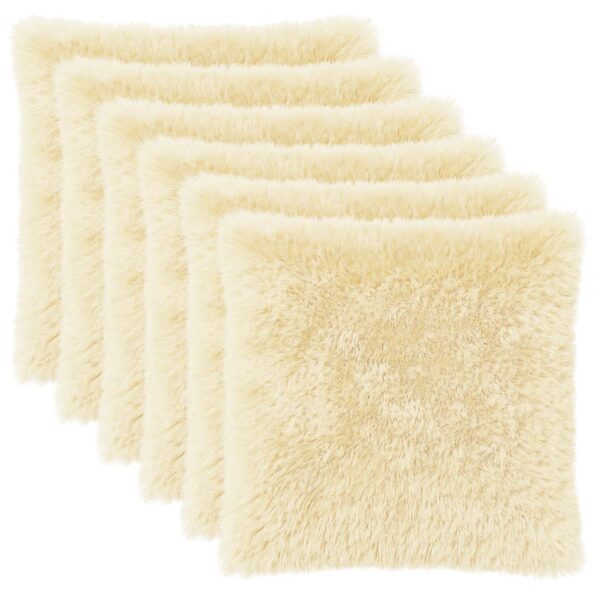 vidaXL Poťah na podložku 6 pcs HEERLEN Krémová 55 x 55 cm PV fleece – Obrázok 2