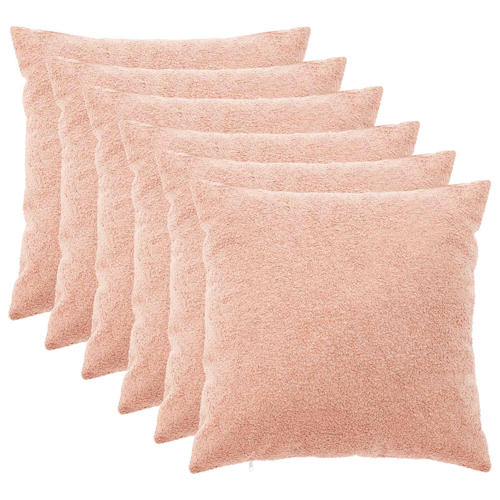 912638_1.jpg vidaXL Poťah na podložku 6 pcs HEERLEN Ružová 60 x 60 cm Bouclé – Obrázok 1