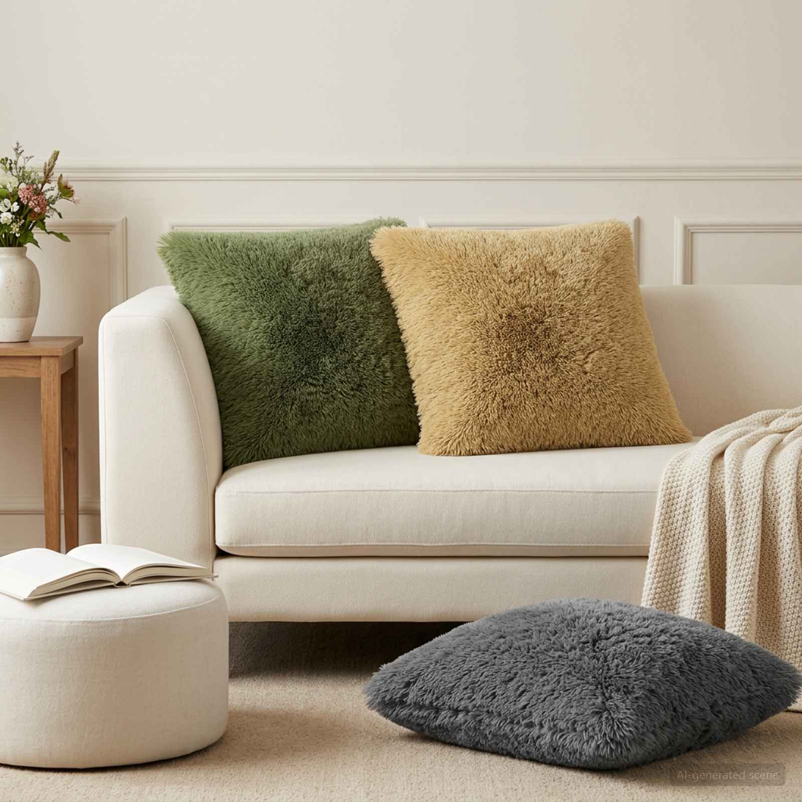 912765_1.jpg vidaXL Poťah na podložku 2 pcs HEERLEN Svetlosivá 60 x 60 cm PV fleece – Obrázok 1