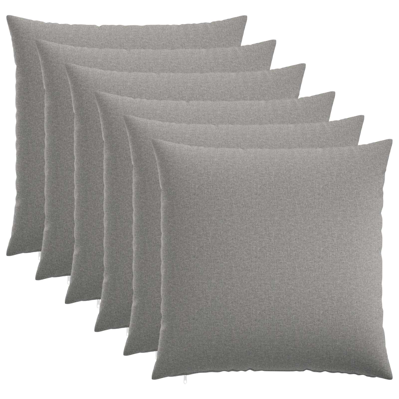 912854_1.jpg vidaXL Poťah na podložku 6 ks HEERLEN Oblá šedá 65 x 65 cm Látka – Obrázok 1
