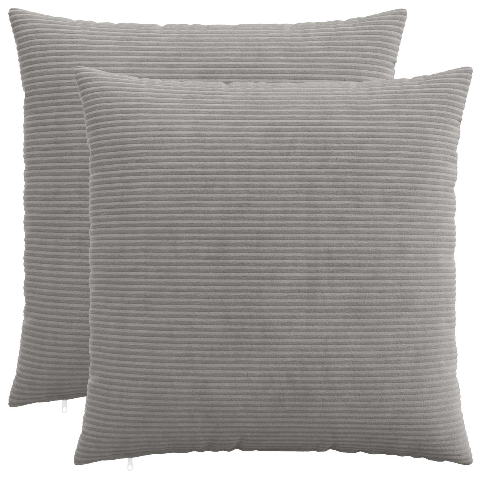912933_1.jpg vidaXL Poťah na podložku 2 pcs HEERLEN Svetlosivá 65 x 65 cm manšestr – Obrázok 1