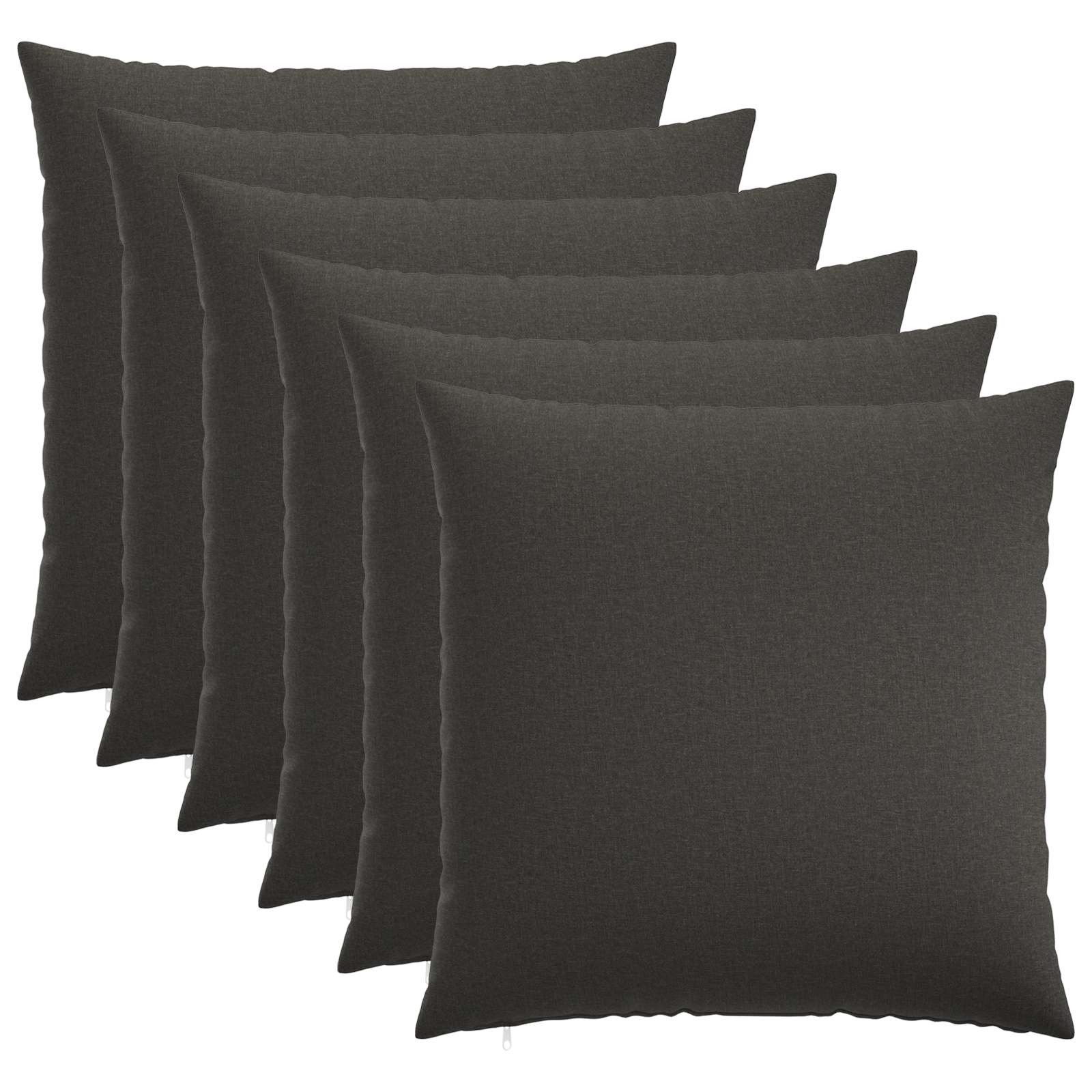 913168_1.jpg vidaXL Poťah na podložku 6 ks HEERLEN Tmavosivá 70 x 70 cm Látka – Obrázok 1