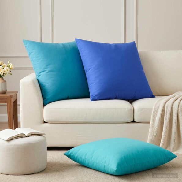 vidaXL Poťah na podložku 6 pcs HEERLEN Svetlomodrá 80 x 80 cm – Obrázok 3