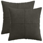 vidaXL Poťah na podložku 2 pcs ALMELO Antracitová 30 x 30 cm manšestr