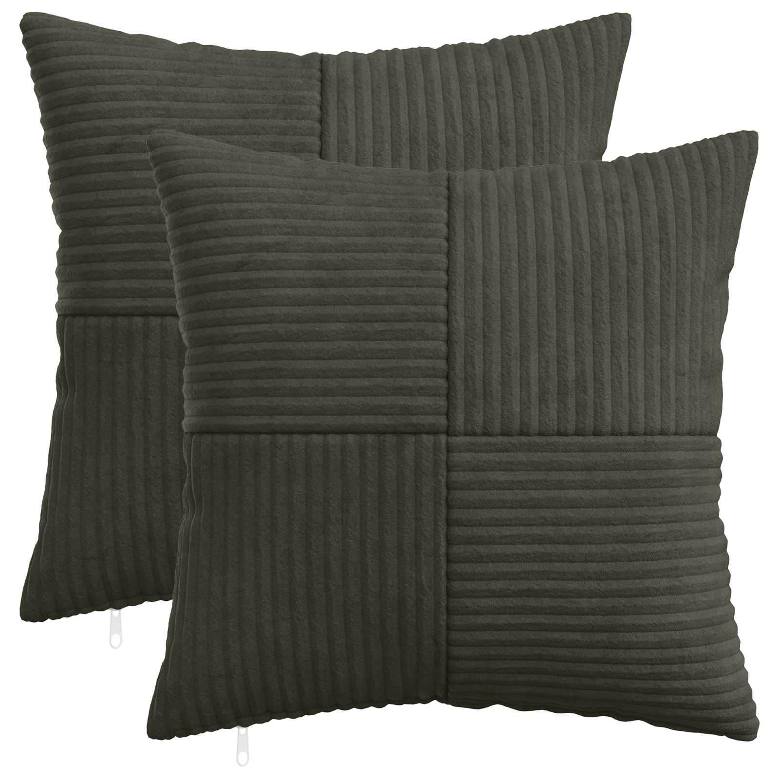 913873_1.jpg vidaXL Poťah na podložku 2 pcs ALMELO Antracitová 30 x 30 cm manšestr – Obrázok 1