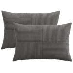 vidaXL Poťah na podložku 2 pcs ALMELO Tmavosivá 30 x 50 cm manšestr