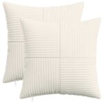 vidaXL Poťah na podložku 2 pcs ALMELO Krémová 40 x 40 cm manšestr