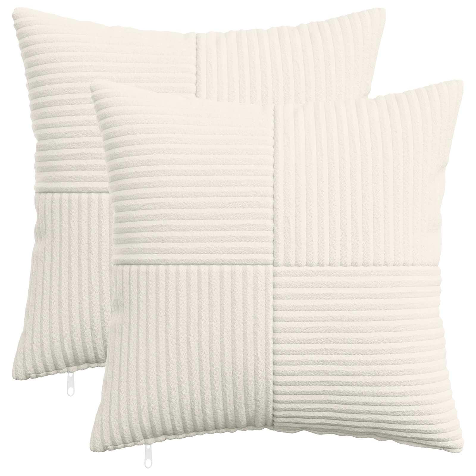 914179_1.jpg vidaXL Poťah na podložku 2 pcs ALMELO Krémová 40 x 40 cm manšestr – Obrázok 1