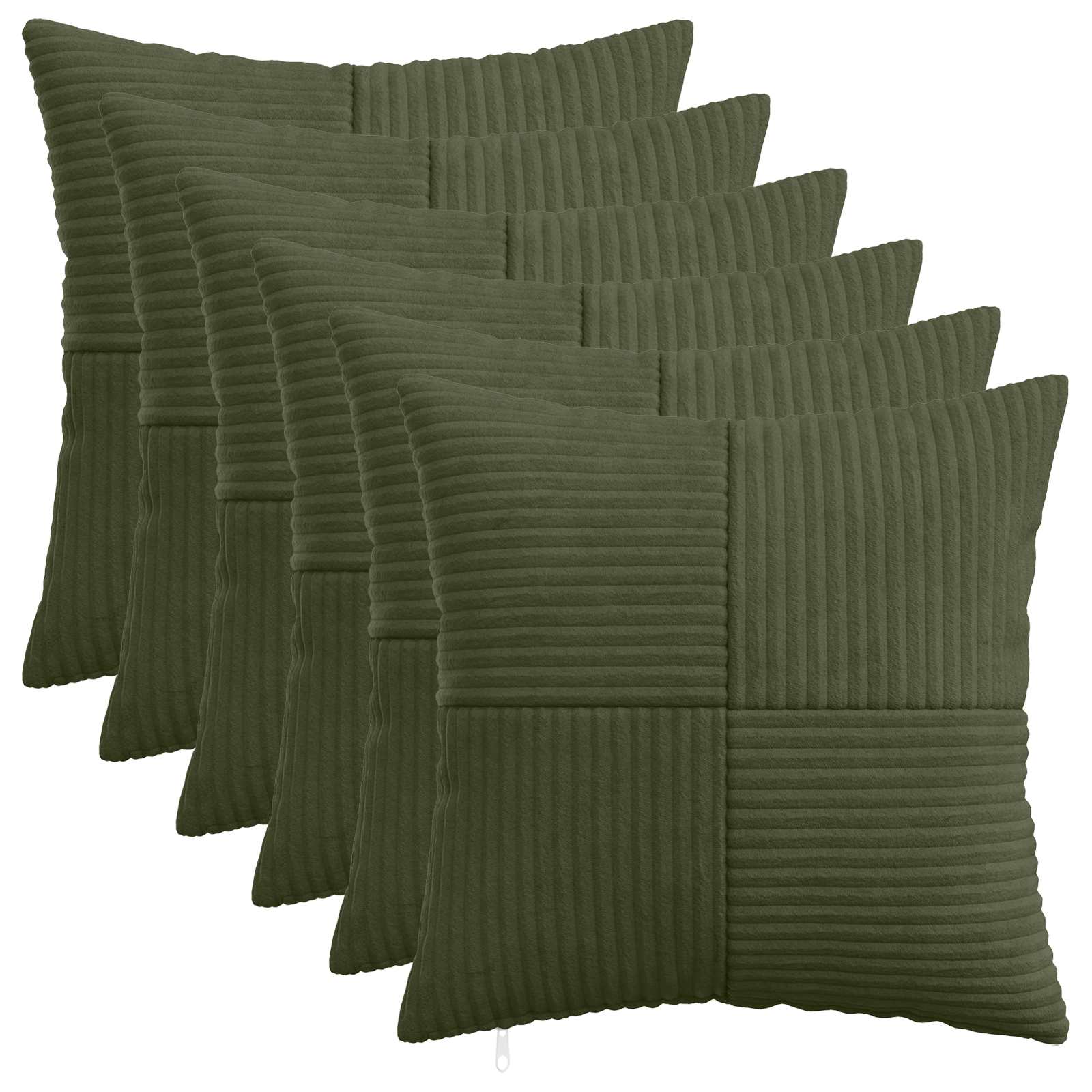914204_1.jpg vidaXL Poťah na podložku 6 pcs ALMELO Zelená 40 x 40 cm manšestr – Obrázok 1