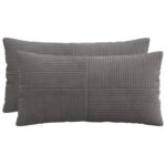 vidaXL Poťah na podložku 2 pcs ALMELO Tmavosivá 40 x 70 cm manšestr