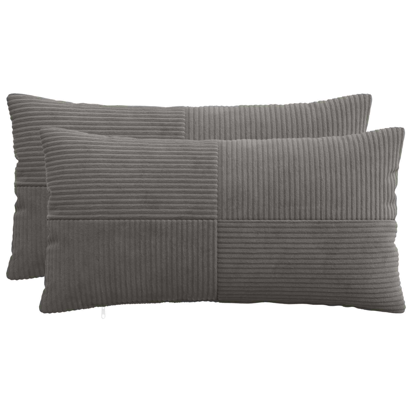 914487_1.jpg vidaXL Poťah na podložku 2 pcs ALMELO Tmavosivá 40 x 70 cm manšestr – Obrázok 1