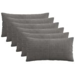 vidaXL Poťah na podložku 6 pcs ALMELO Tmavosivá 40 x 70 cm manšestr