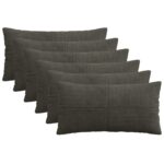 vidaXL Poťah na podložku 6 pcs ALMELO Antracitová 40 x 70 cm manšestr