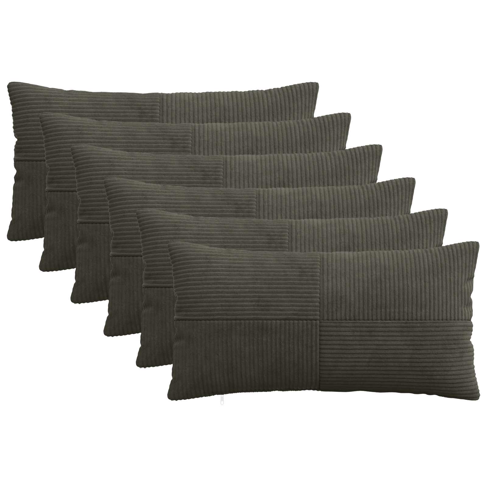 914498_1.jpg vidaXL Poťah na podložku 6 pcs ALMELO Antracitová 40 x 70 cm manšestr – Obrázok 1