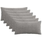 vidaXL Poťah na podložku 6 pcs ALMELO Svetlosivá 40 x 80 cm manšestr
