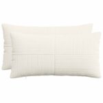 vidaXL Poťah na podložku 2 pcs ALMELO Krémová 40 x 80 cm manšestr