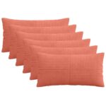 vidaXL Poťah na podložku 6 pcs ALMELO Červenooranžová 40 x 80 cm