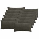 vidaXL Poťah na podložku 12 pcs ALMELO Antracitová 40 x 80 cm manšestr