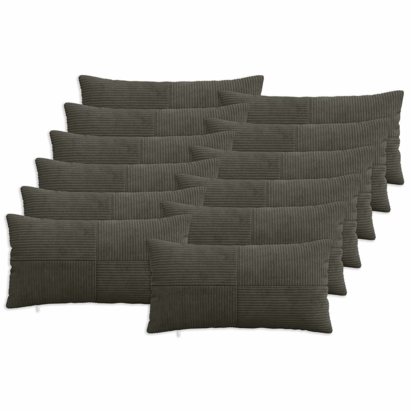 914625_1.jpg vidaXL Poťah na podložku 12 pcs ALMELO Antracitová 40 x 80 cm manšestr – Obrázok 1