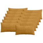 vidaXL Poťah na podložku 12 pcs ALMELO Žltá 40 x 80 cm manšestr