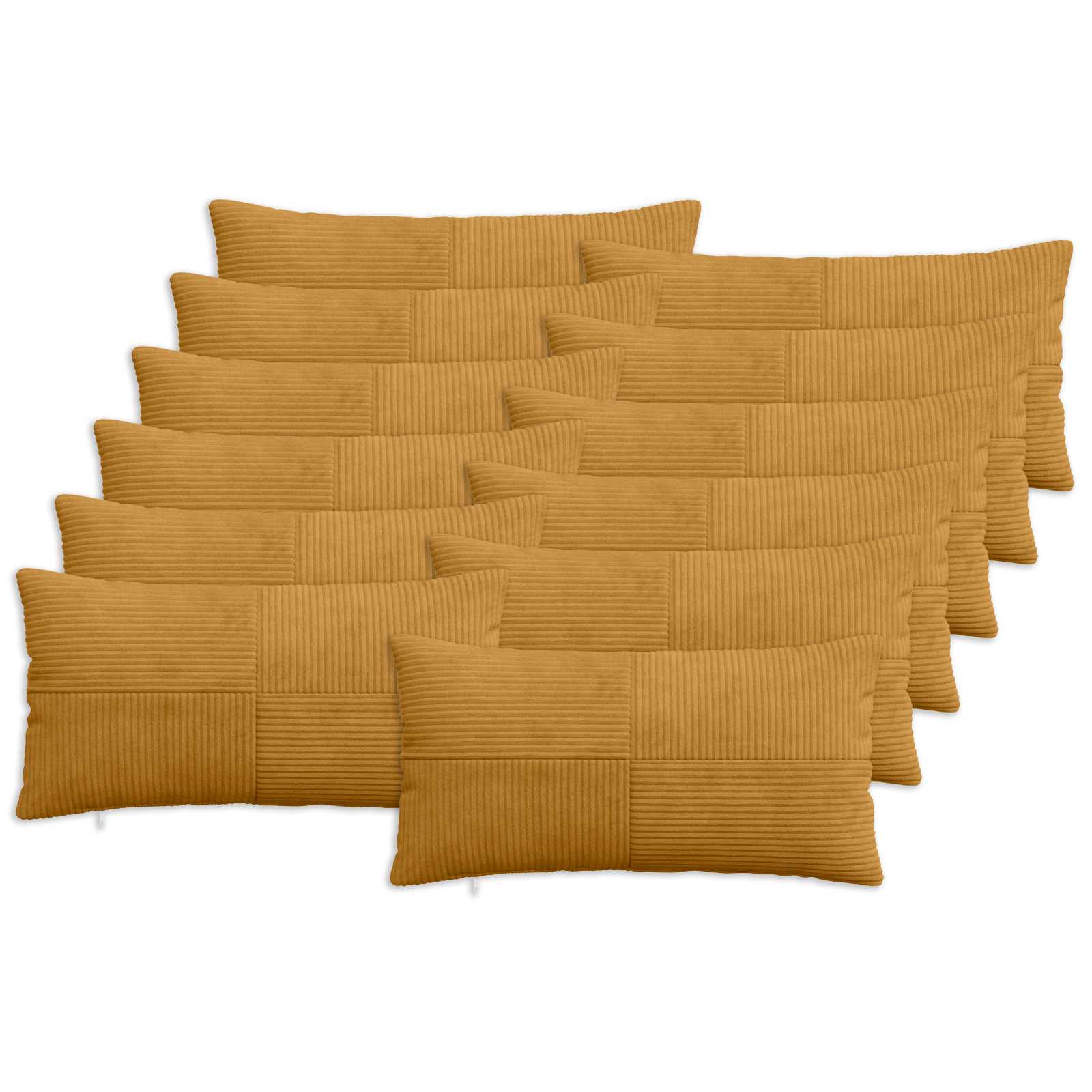 914628_1.jpg vidaXL Poťah na podložku 12 pcs ALMELO Žltá 40 x 80 cm manšestr – Obrázok 1
