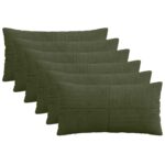 vidaXL Poťah na podložku 6 pcs ALMELO Zelená 40 x 80 cm manšestr