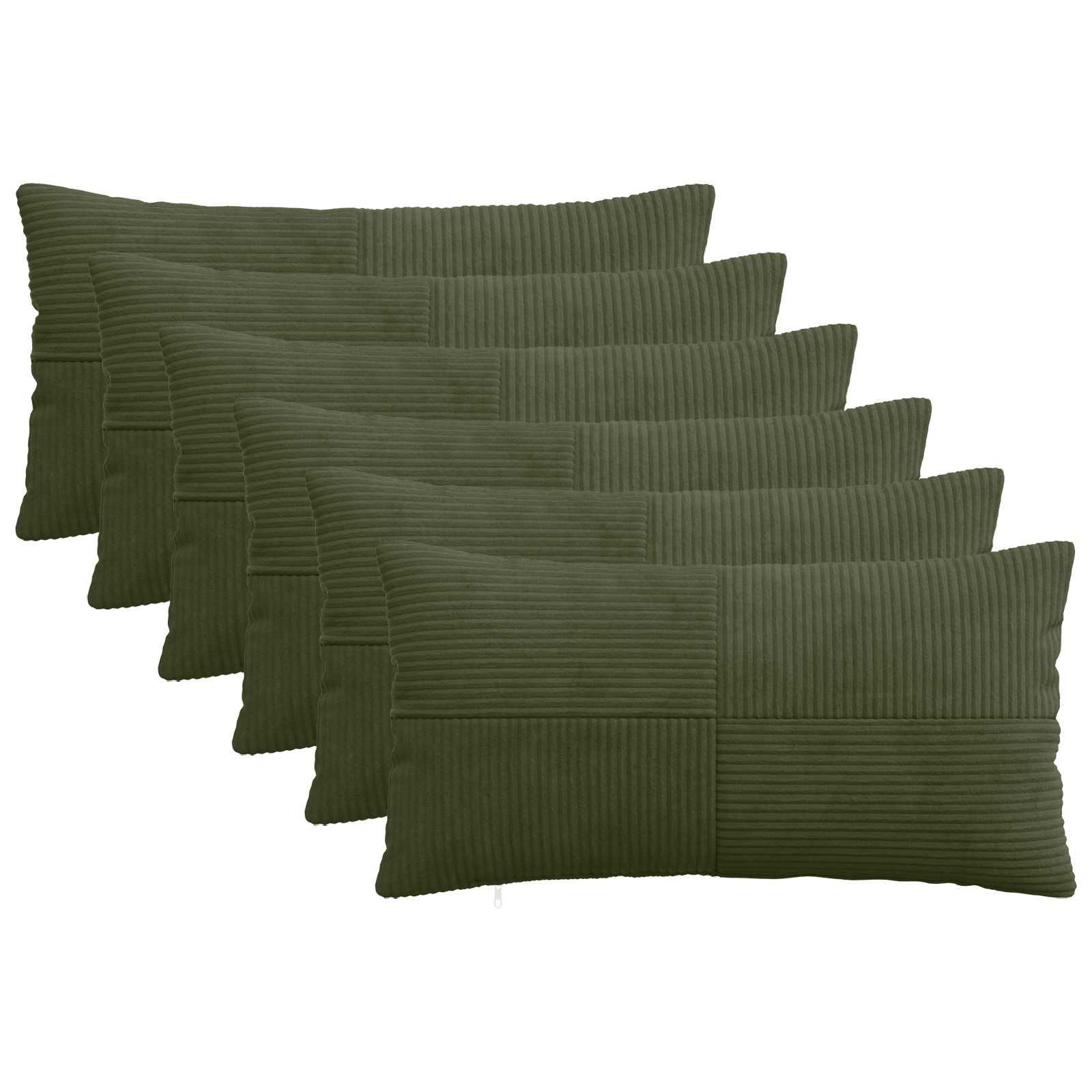 914636_1.jpg vidaXL Poťah na podložku 6 pcs ALMELO Zelená 40 x 80 cm manšestr – Obrázok 1