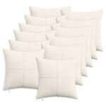 vidaXL Poťah na podložku 12 pcs ALMELO Krémová 50 x 50 cm manšestr