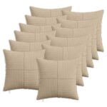 vidaXL Poťah na podložku 12 pcs ALMELO Sivohnedá 50 x 50 cm manšestr