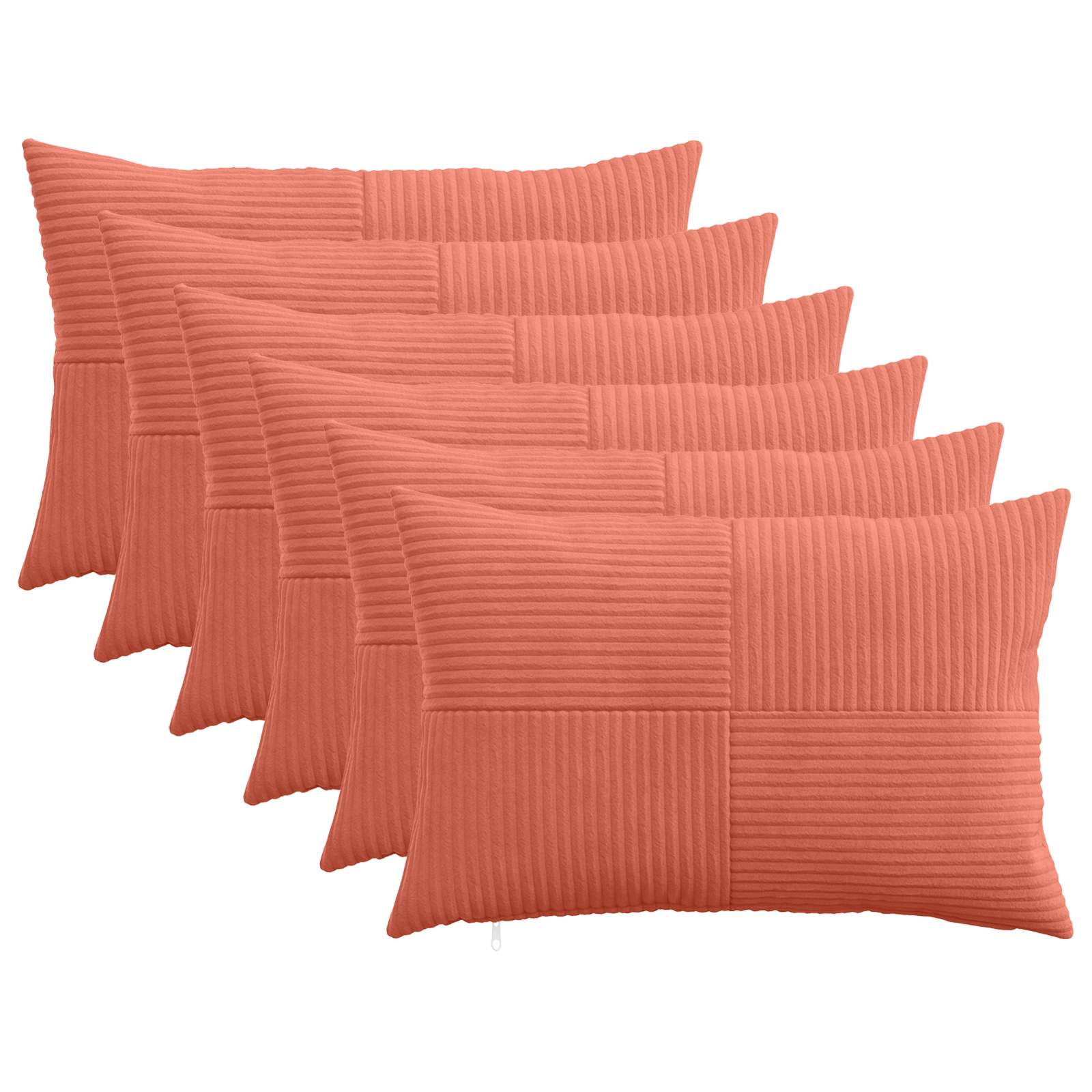 915022_1.jpg vidaXL Poťah na podložku 6 pcs ALMELO Červenooranžová 50 x 70 cm – Obrázok 1