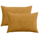 vidaXL Poťah na podložku 2 pcs ALMELO Žltá 50 x 70 cm manšestr