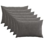 vidaXL Poťah na podložku 6 pcs ALMELO Tmavosivá 50 x 75 cm manšestr