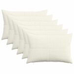 vidaXL Poťah na podložku 6 pcs ALMELO Krémová 50 x 75 cm manšestr