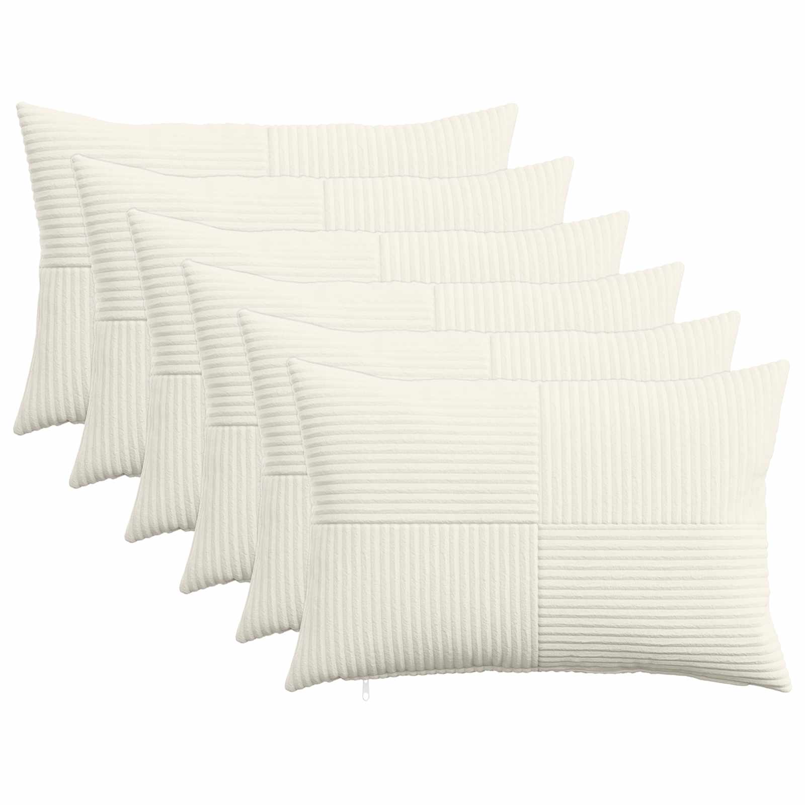915114_1.jpg vidaXL Poťah na podložku 6 pcs ALMELO Krémová 50 x 75 cm manšestr – Obrázok 1