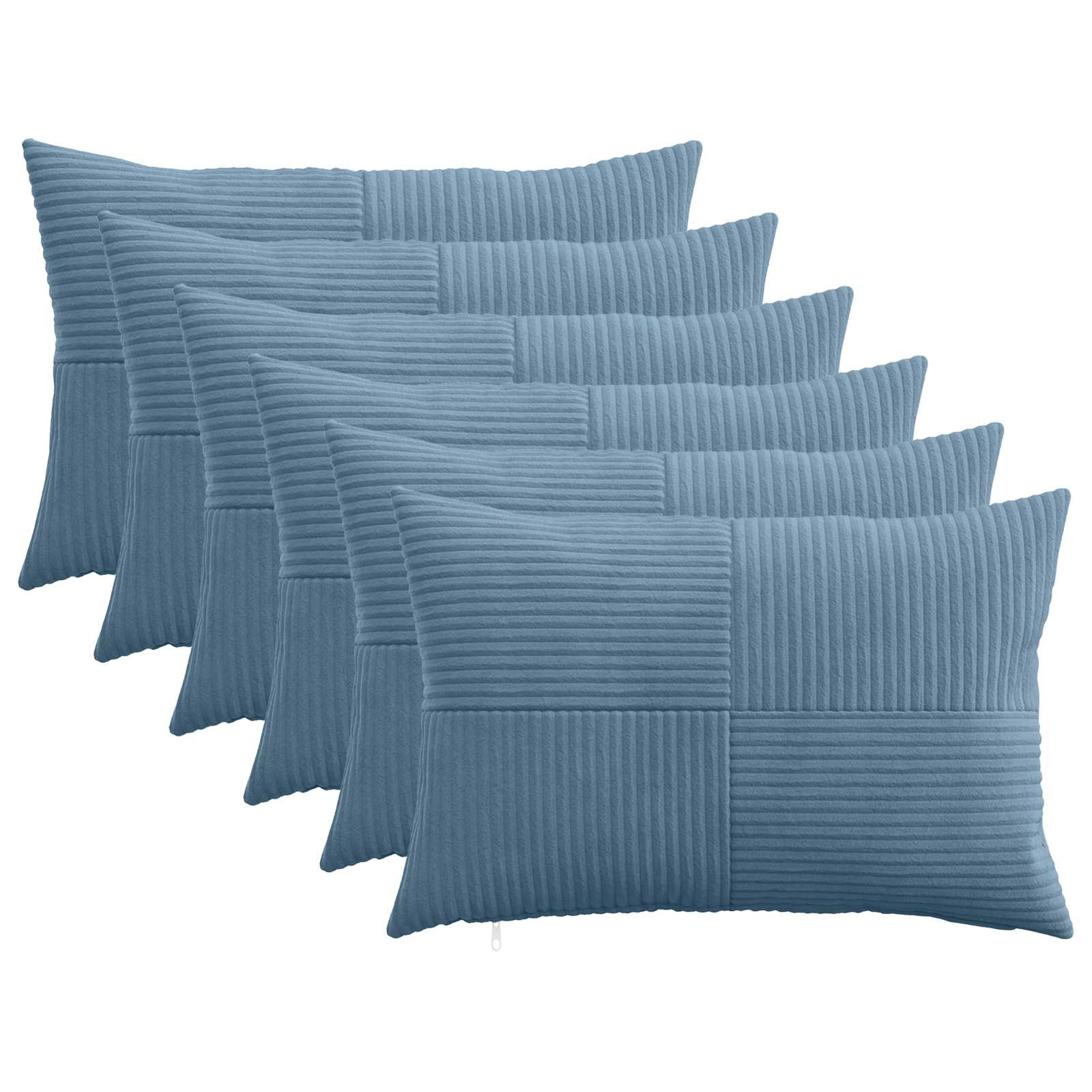 915120_1.jpg vidaXL Poťah na podložku 6 pcs ALMELO Modrá 50 x 75 cm manšestr – Obrázok 1