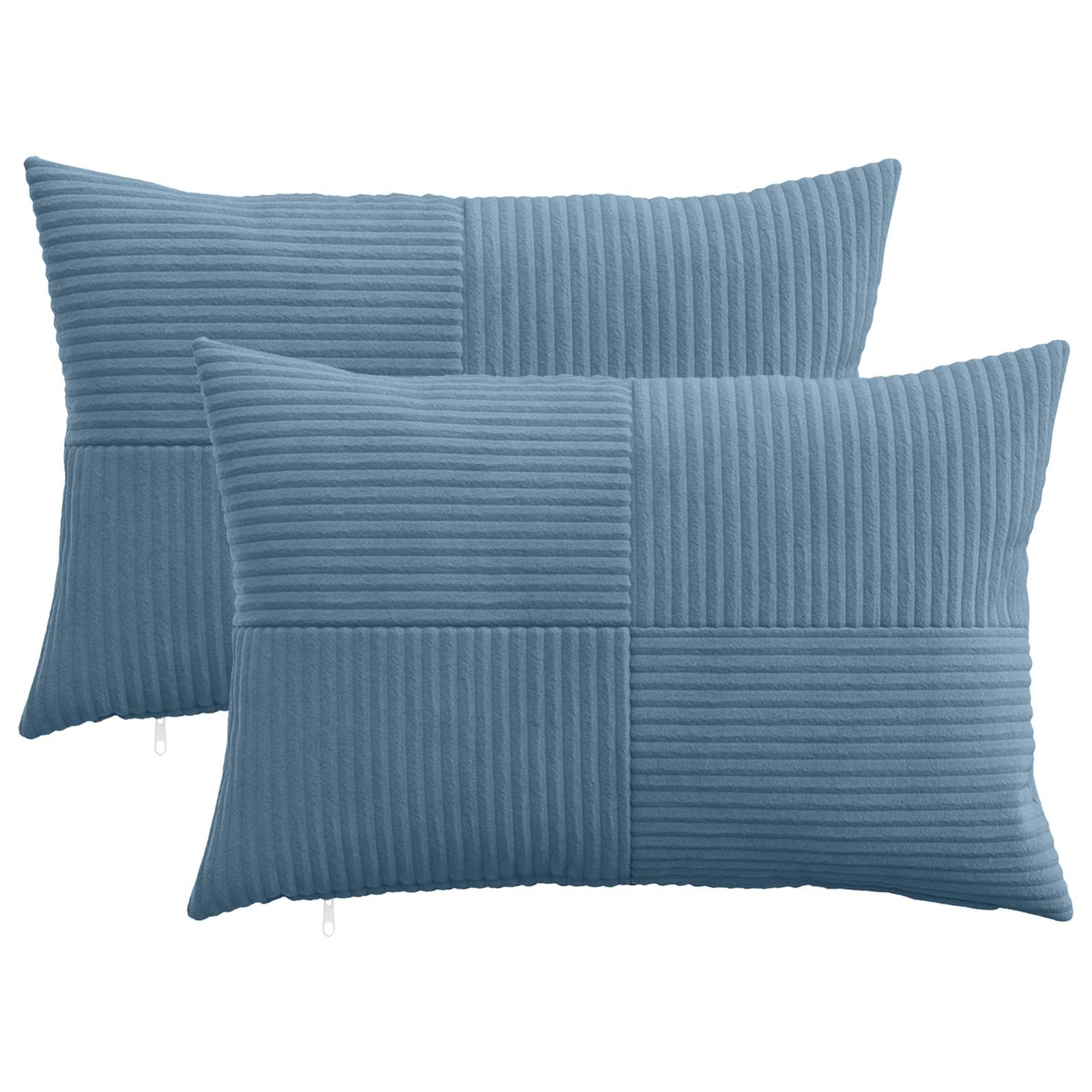 915215_1.jpg vidaXL Poťah na podložku 2 pcs ALMELO Modrá 50 x 80 cm manšestr – Obrázok 1