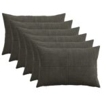 vidaXL Poťah na podložku 6 pcs ALMELO Antracitová 50 x 80 cm manšestr