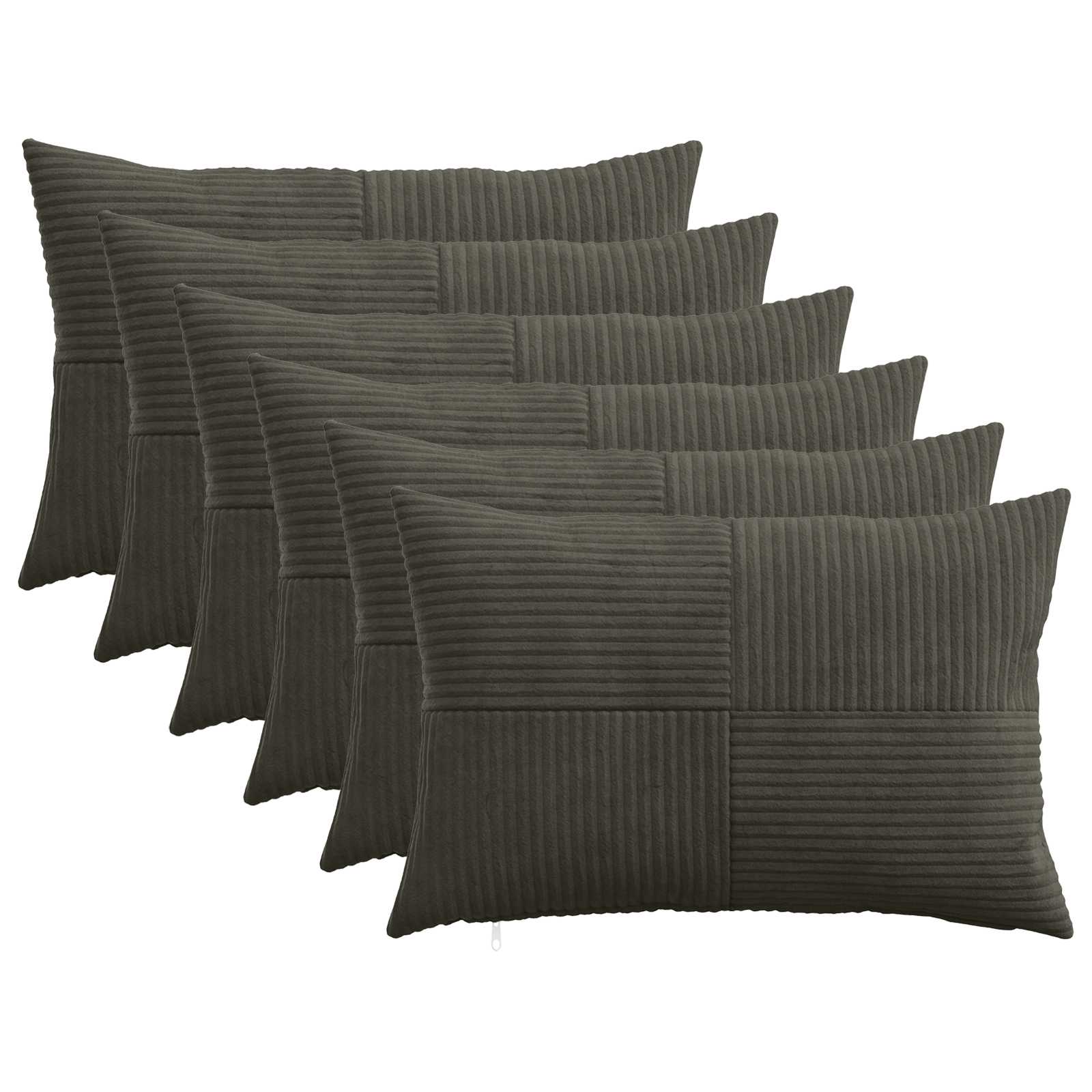 915218_1.jpg vidaXL Poťah na podložku 6 pcs ALMELO Antracitová 50 x 80 cm manšestr – Obrázok 1