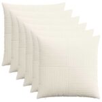 vidaXL Poťah na podložku 6 pcs ALMELO Krémová 60 x 60 cm manšestr