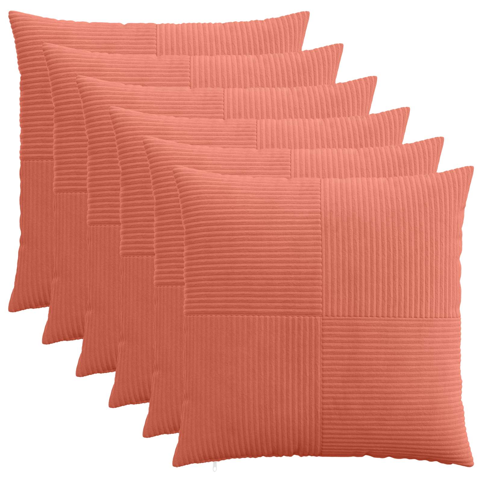 915406_1.jpg vidaXL Poťah na podložku 6 pcs ALMELO Červenooranžová 60 x 60 cm – Obrázok 1