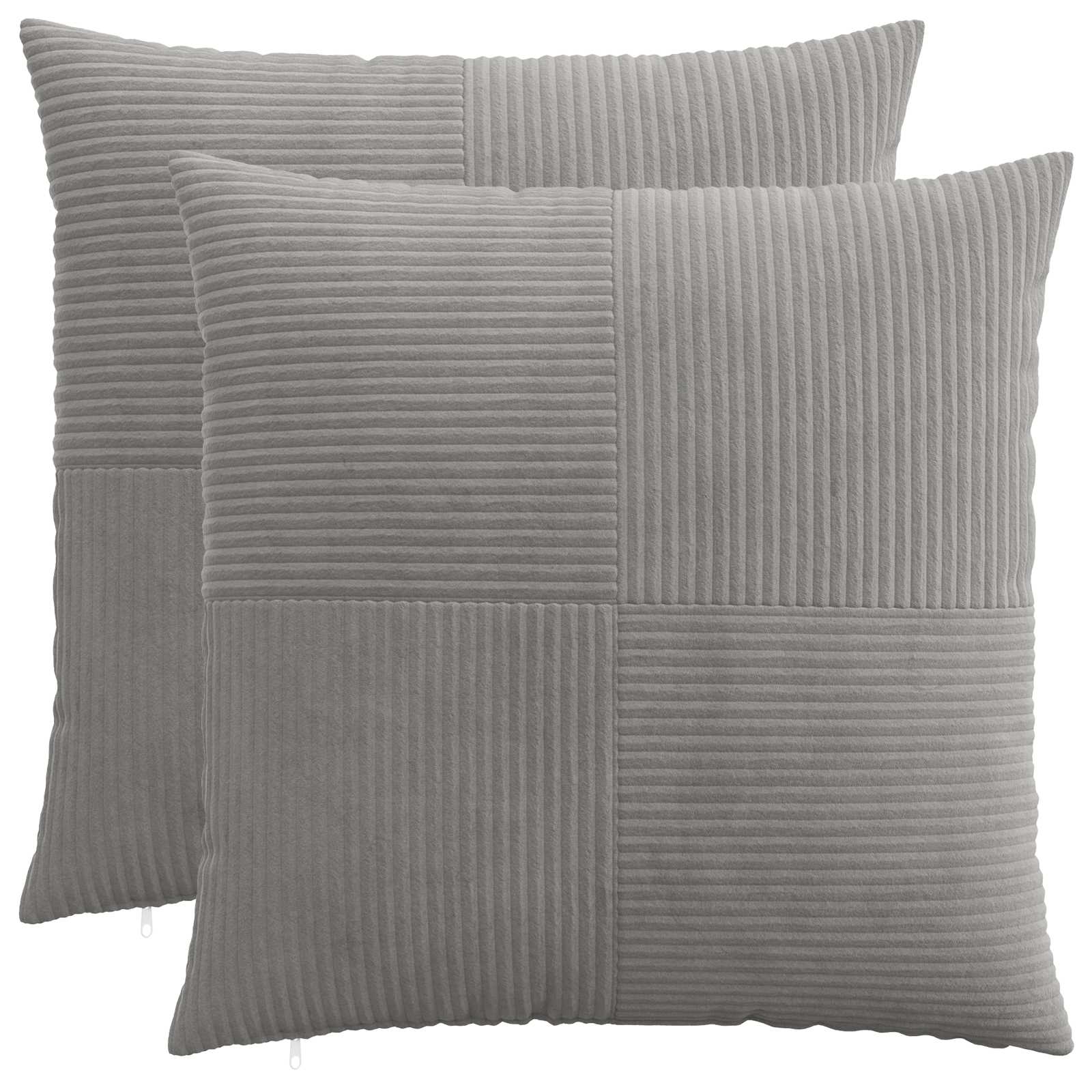 915685_1.jpg vidaXL Poťah na podložku 2 pcs ALMELO Svetlosivá 80 x 80 cm manšestr – Obrázok 1