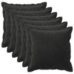 vidaXL Poťah na podložku 6 pcs HOUTEN Čierna 30 x 30 cm Zamat – Obrázok 2
