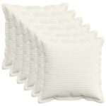 vidaXL Poťah na podložku 6 ks HOUTEN Krémová 30 x 30 cm manšestr