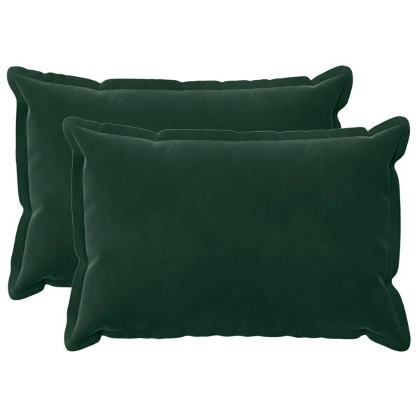 vidaXL Poťah na podložku 2 pcs HOUTEN Tmavozelená 30 x 50 cm Zamat – Obrázok 2