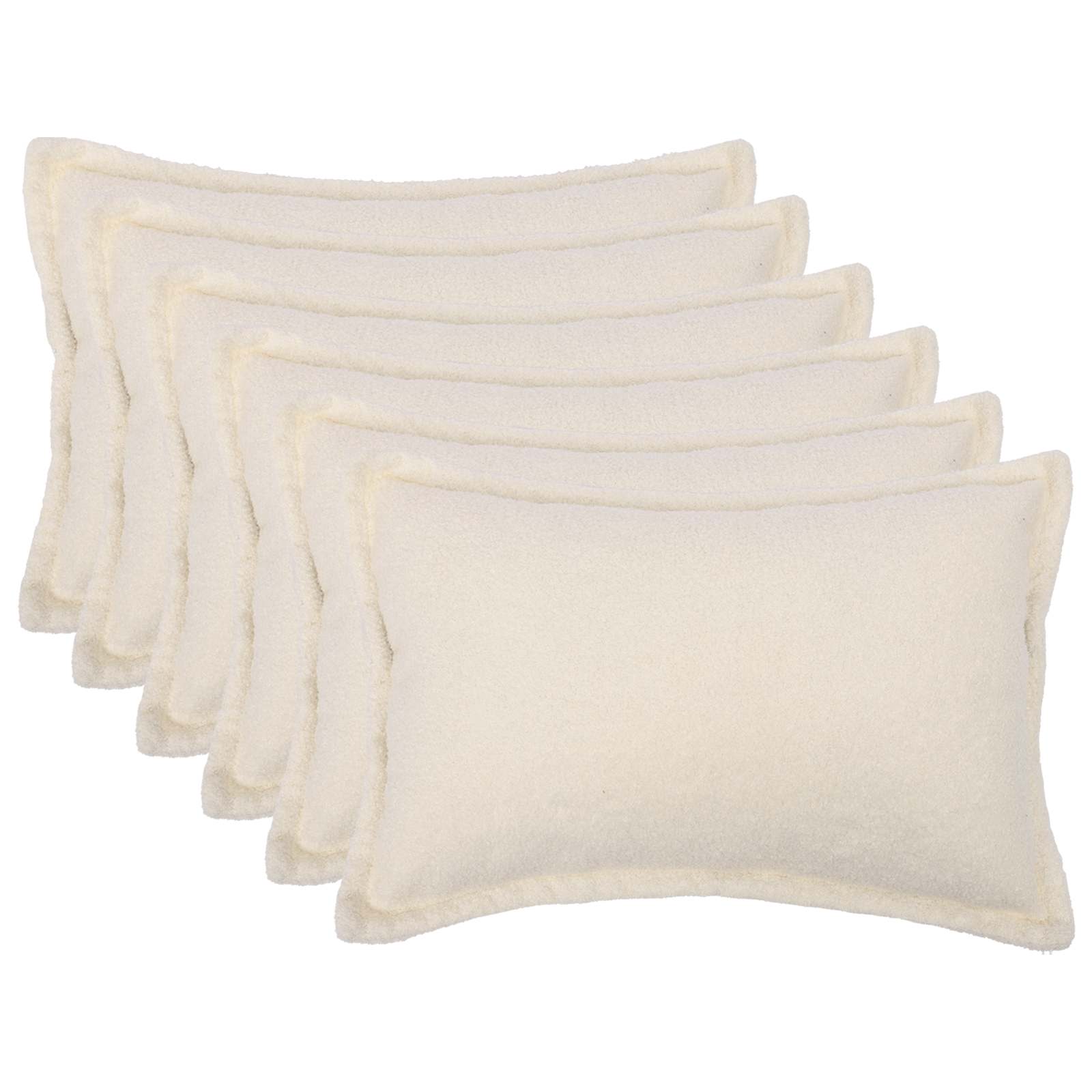 916158_1.jpg vidaXL Poťah na podložku 6 pcs HOUTEN Krémová 30 x 50 cm Bouclé – Obrázok 1