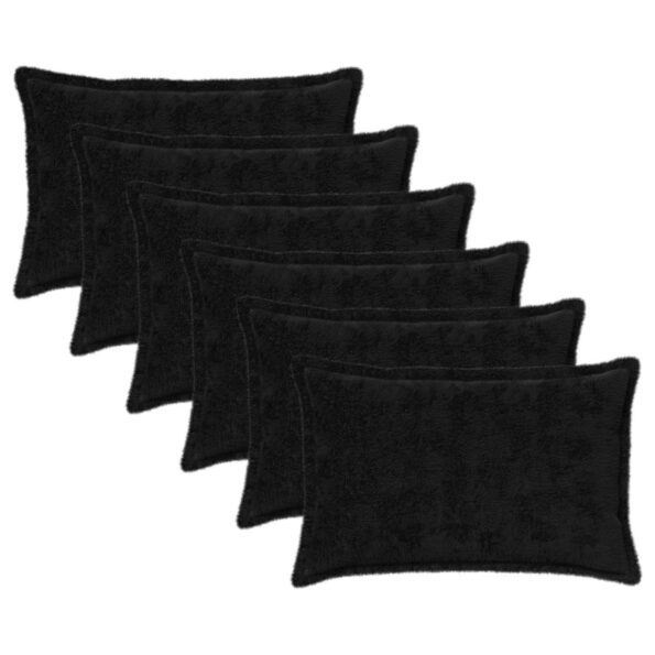 vidaXL Poťah na podložku 6 ks HOUTEN Čierna 30 x 50 cm Umelá králičia – Obrázok 2