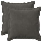 vidaXL Poťah na podložku 2 pcs HOUTEN Tmavosivá 35 x 35 cm Zamat – Obrázok 2