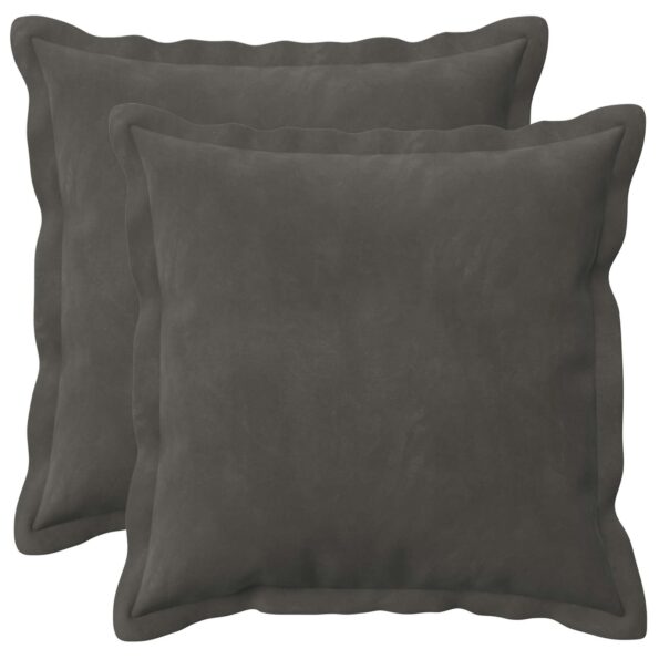 vidaXL Poťah na podložku 2 pcs HOUTEN Tmavosivá 35 x 35 cm Zamat – Obrázok 2