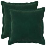 vidaXL Poťah na podložku 2 pcs HOUTEN Tmavozelená 35 x 35 cm Zamat – Obrázok 2