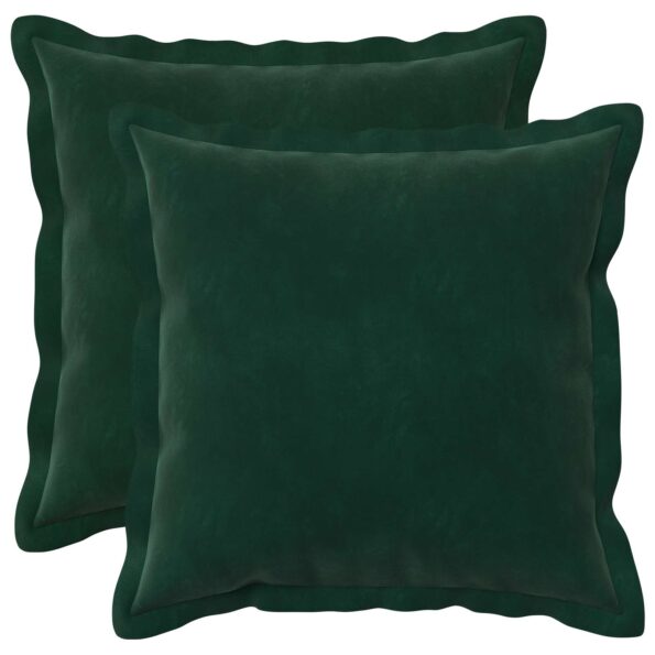 vidaXL Poťah na podložku 2 pcs HOUTEN Tmavozelená 35 x 35 cm Zamat – Obrázok 2